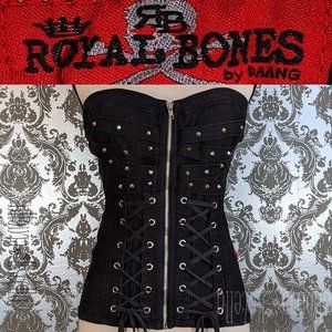 Studded Laced and Center Zip Corset